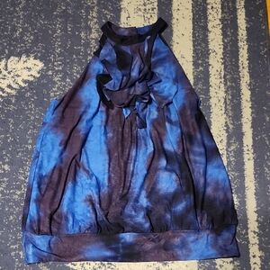 Lane Bryant Blue and Black Halter Top